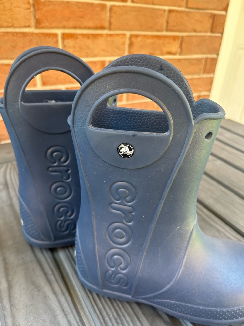CROCS Kids Navy Handle Rain & Snow Boots J3 - Picture 6 of 6